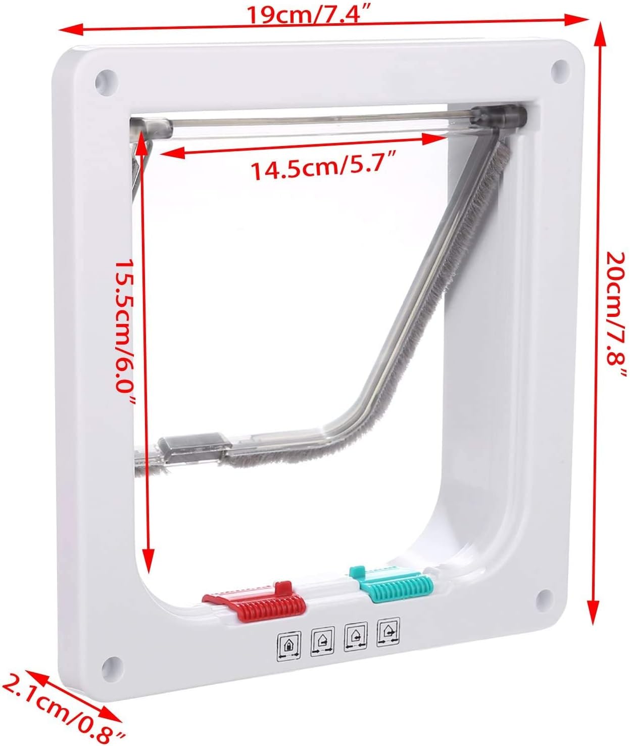 Detalle de Sailnovo sportello per cani e gatti a 4 vie con chiusura magnetica e telaio telescopico Cat Flap