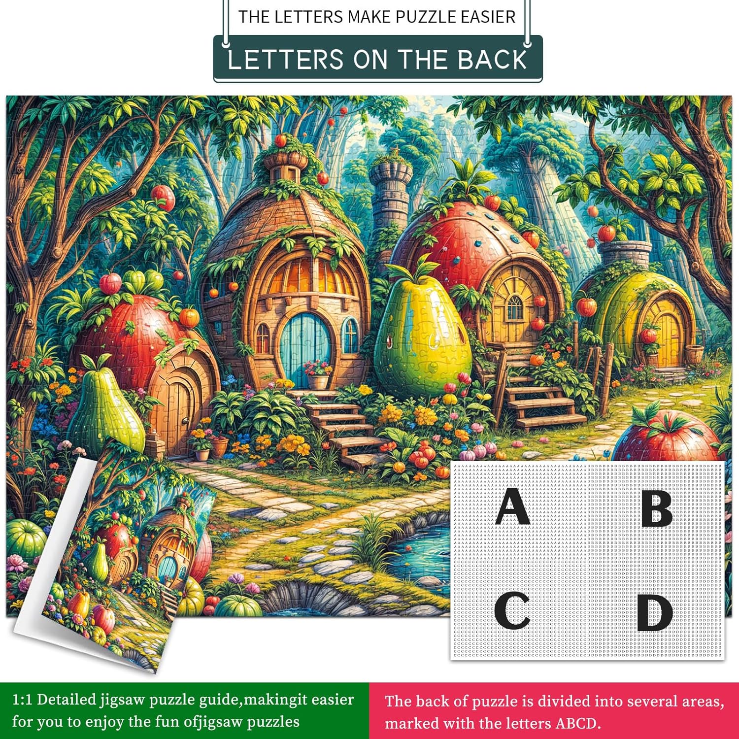 Thumbnail 2 de MOJIGE Puzzle mit 1000 Teilen „Obsthaus“ – Erwachsene & Familienrätsel