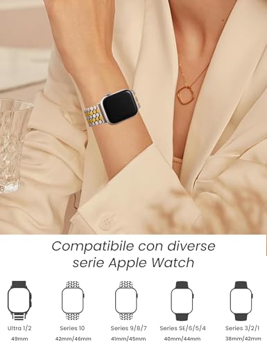 Thumbnail 5 de JJii Sung Bracciale Metallico a Nido d’Ape per iWatch – Compatibilità estesa e stile femminile