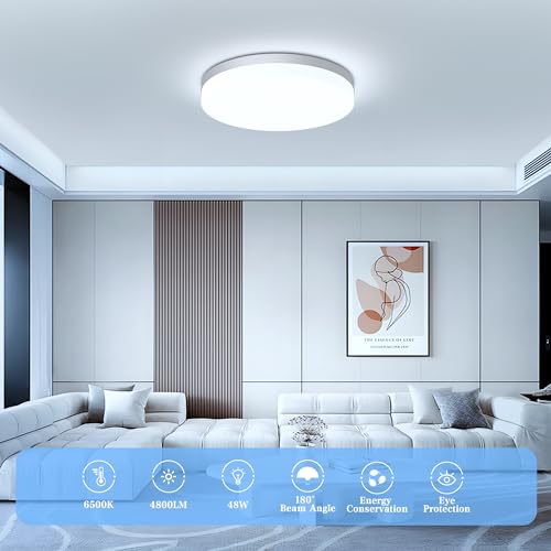 Detalle 2 de EASY EAGLE Plafón LED de techo IP44 48W, 4800LM y 6500K (Ø30 cm) para baño y pasillo