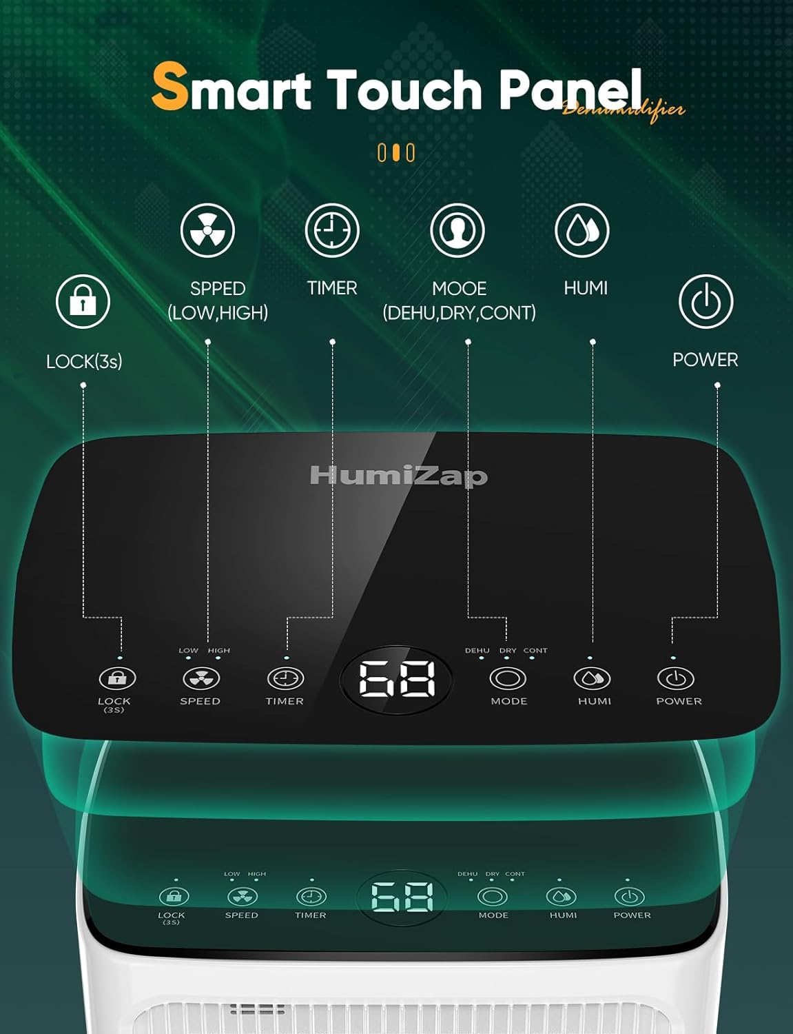Thumbnail 5 de Dehumidifier for Home Damp with Humidity Display