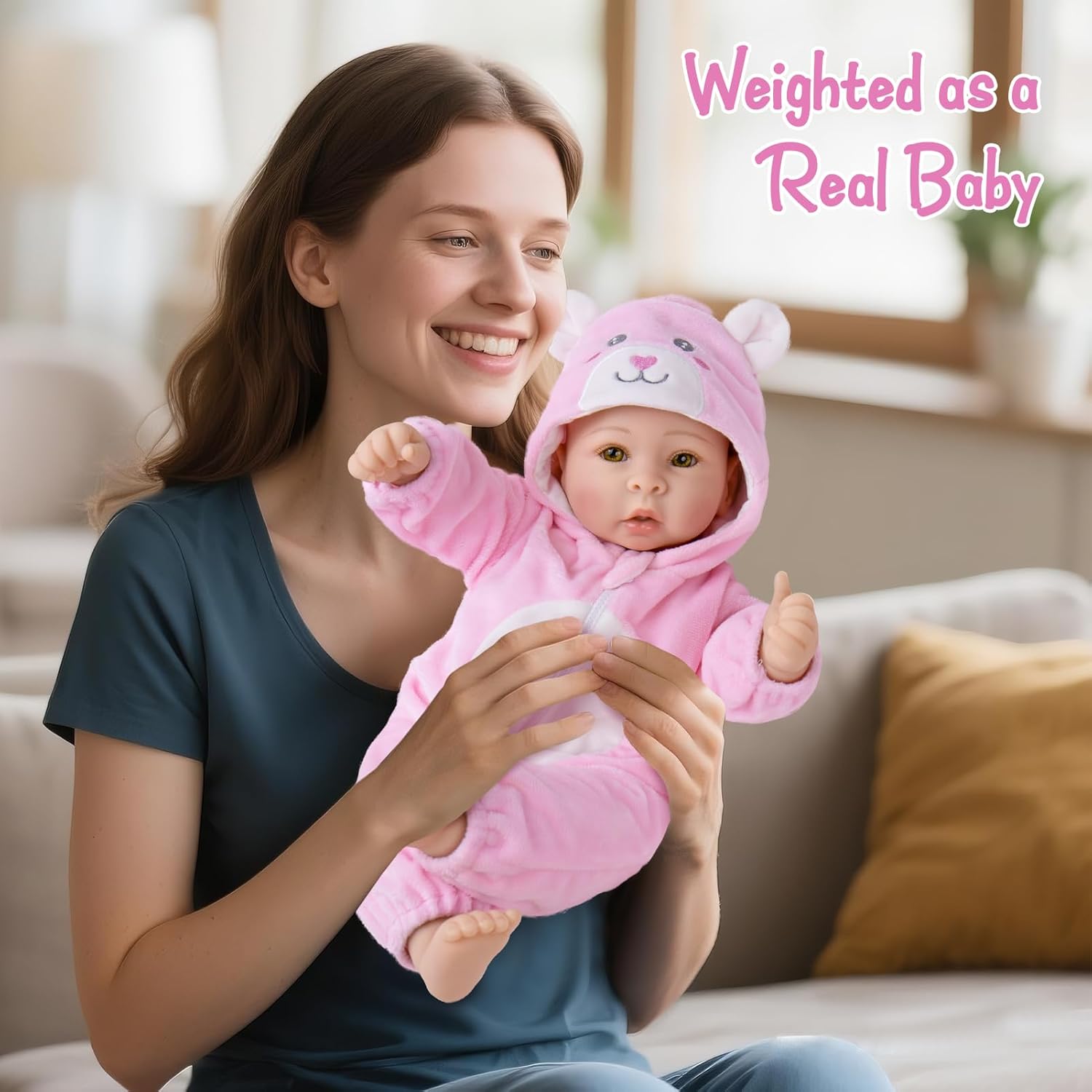 Thumbnail 2 de Aori 17-inch Realistic Baby Doll with Soft Body, Feeding Kit Included