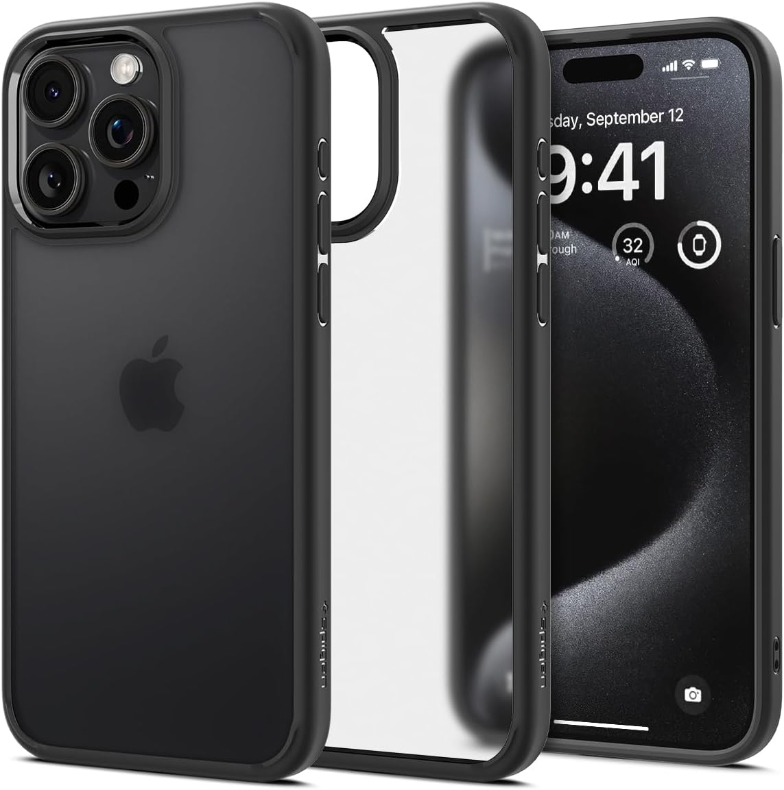 Detalle de Spigen Coque iPhone 15 Pro Max Ultra Hybrid Frost noire translucide anti-empreintes