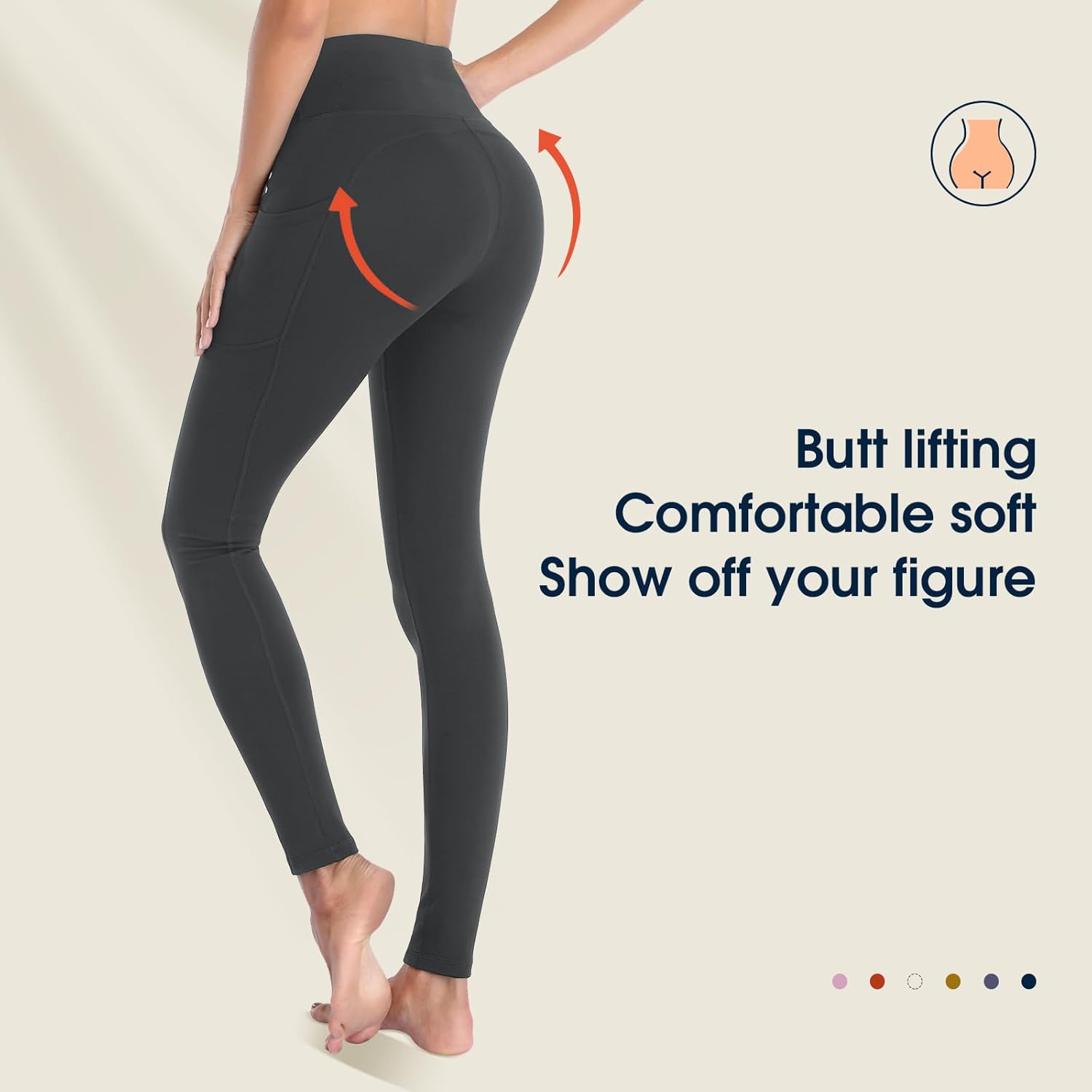 Thumbnail 2 de Occffy Legging de Sport Femme Pantalon de Yoga avec Poches P107