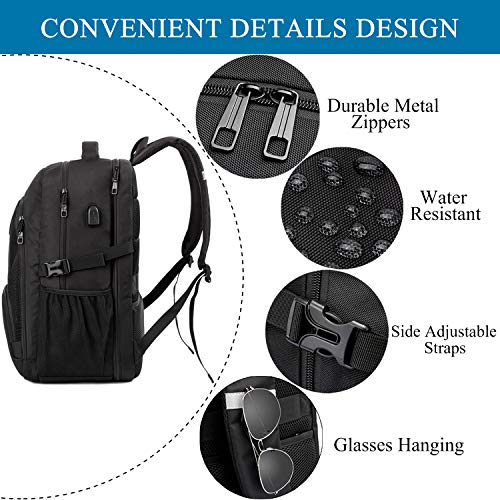 Detalle de LIWAG Mochila Hombre Grande 50L para Portátil 17'' — Impermeable, Antirrobo y USB, Ideal para Viaje y Negocios