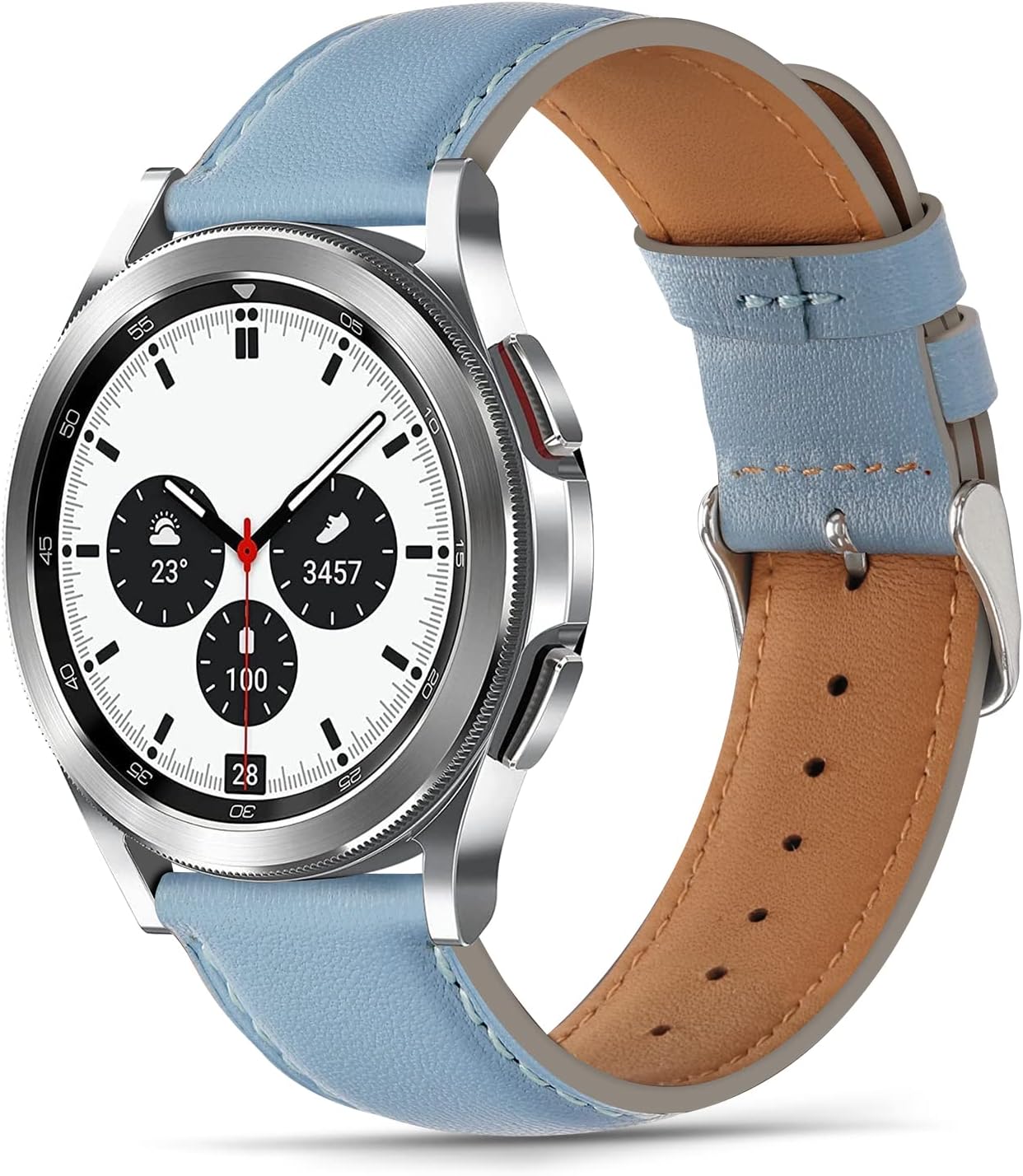 Detalle de Tasikar 22mm genuine leather watch strap with quick-release pins for Samsung Galaxy Watch (47mm/43mm) and more