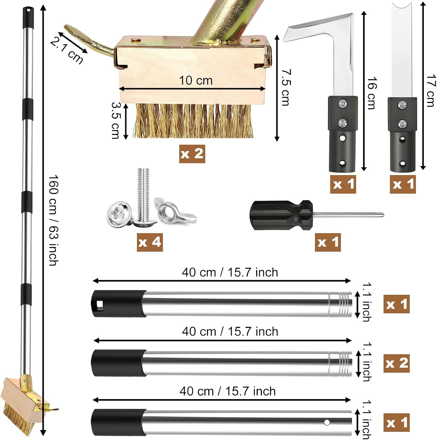 Detalle de Patio Weed Remover Tool: 160 cm Long-Handled 3-in-1 Weeder Set