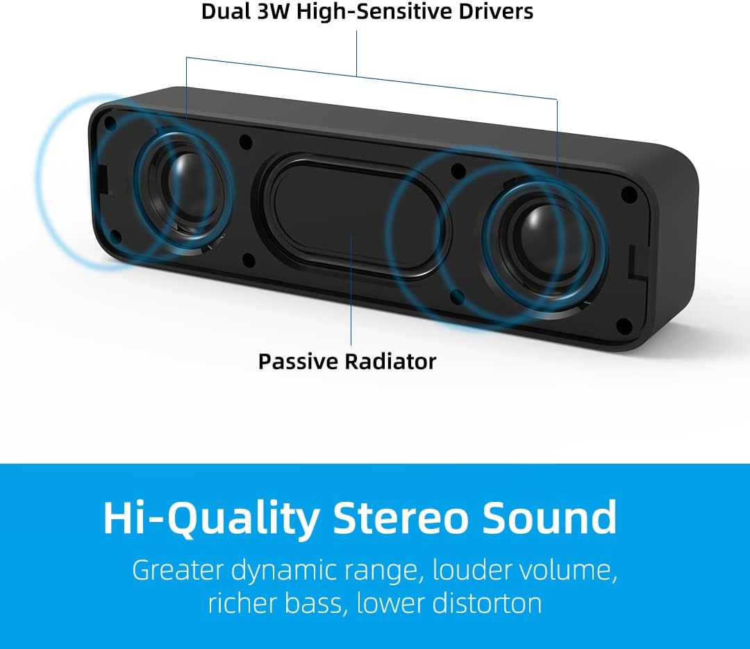 Detalle de USB computer speakers with dual 3 W drivers