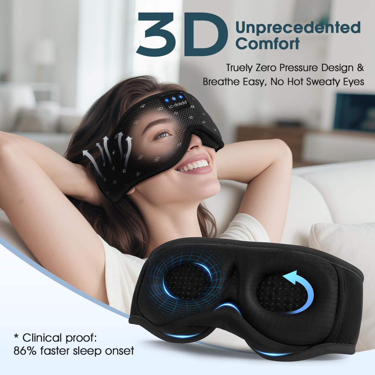 Detalle de LC-dolida Bluetooth Sleep Mask 15h