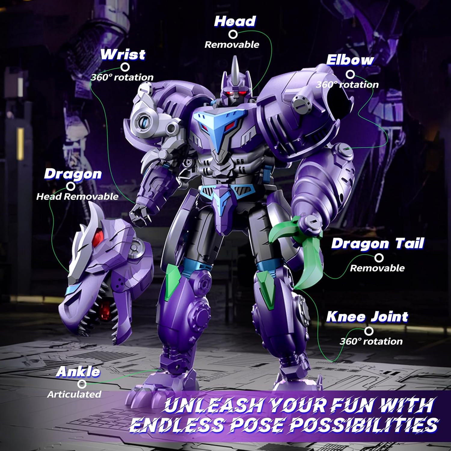 Detalle de Resosese Transforming Robot Dinosaur Toy for Kids 🤖