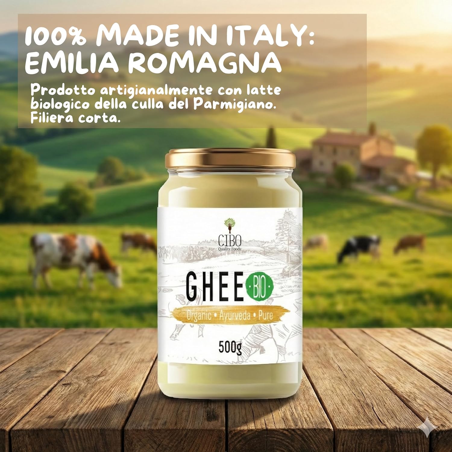 Thumbnail 5 de Cibo Burro Ghee Biologico 500g: latte di Parma e Reggio Emilia, alta temperatura e digeribilità