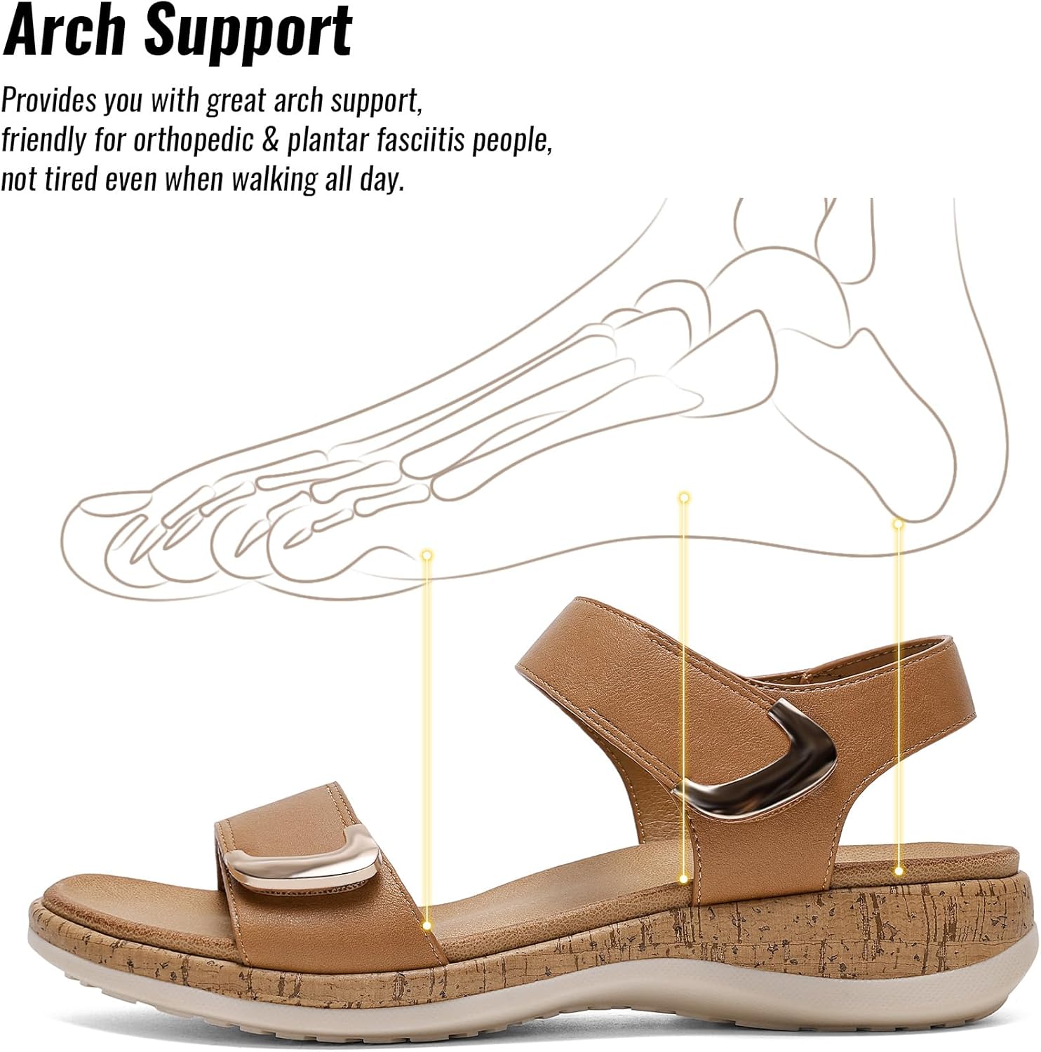 Thumbnail 4 de Littleplum Damen Sandalen Sommer Flach Sandalette – Bequeme Freizeit-Sandalen