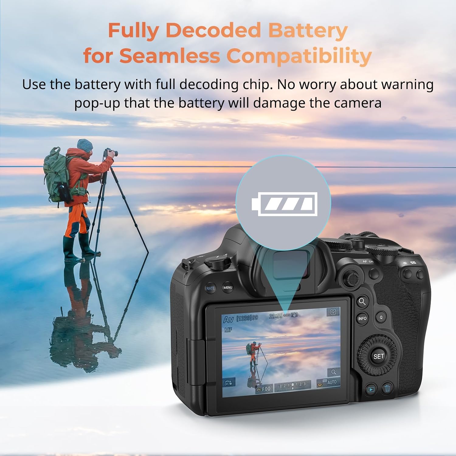 Detalle de SmallRig DMW-BLK22 batteria sostitutiva USB-C da 2520 mAh per Panasonic Lumix (4979) – arancione