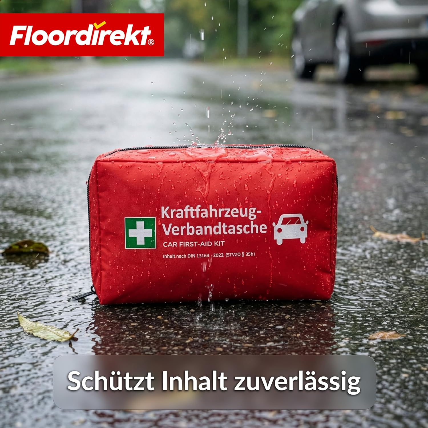 Thumbnail 6 de Floordirekt KFZ-Verbandtasche inkl. 2 Masken – Erste-Hilfe-Set DIN 13164, kompakt & sicher