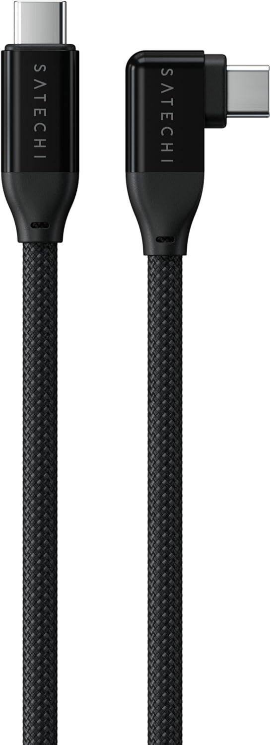 Thumbnail 5 de Satechi 90° Right Angle USB‑C to USB‑C Cable (240W PD, 20Gbps, 4K@60Hz) – 1m Braided, Black