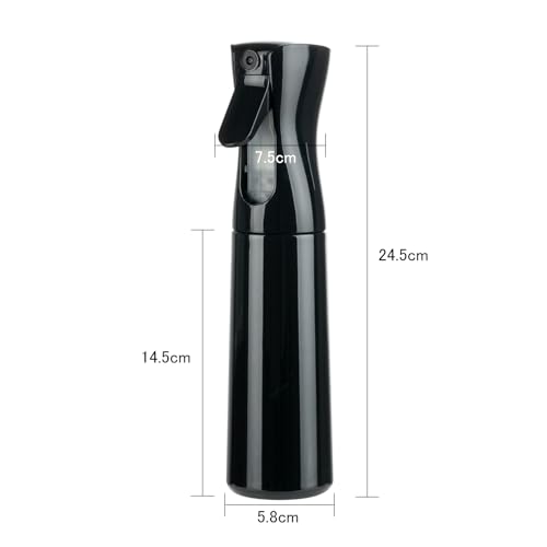 Detalle de Uervoton Sprühflasche für Haare 300 ml – feiner Nebel, wiederbefüllbar, schwarz