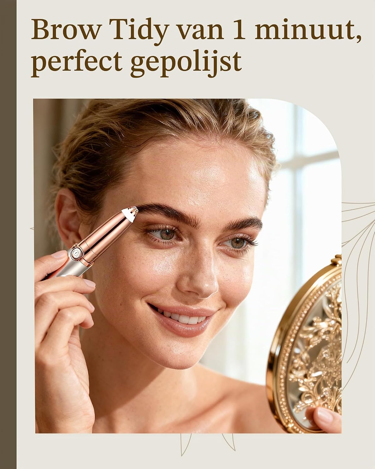 Detalle de TeethBliss IFAN303J elektrische wenkbrauwtrimmer met ledverlichting en vervangingskop