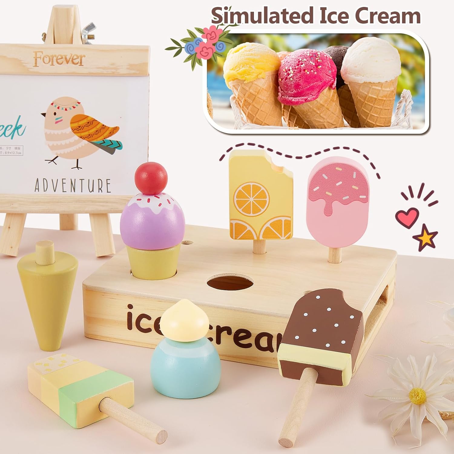 Detalle 2 de HERSITY Puesto de Helados Madera 16,3 cm
