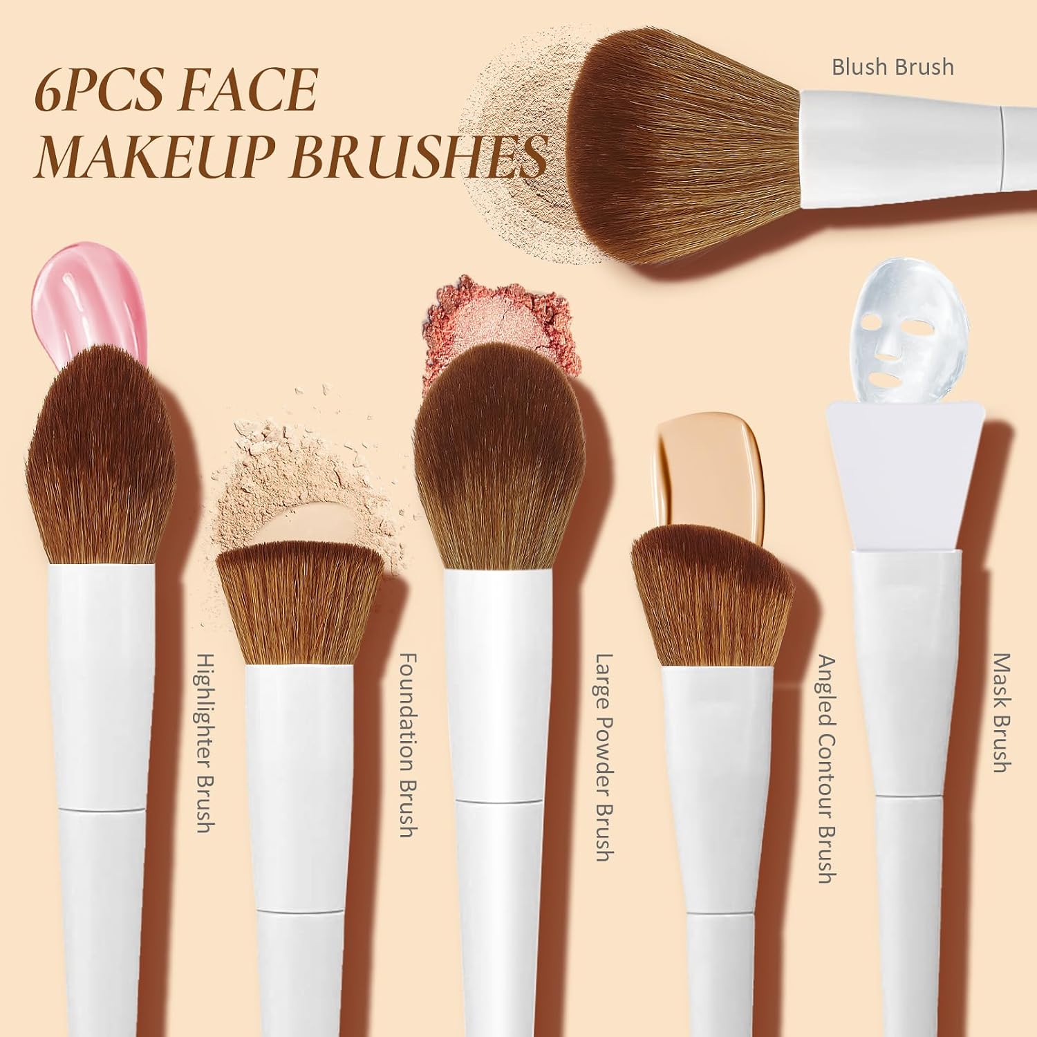 Thumbnail 1 de LUXBRU 20-Piece Makeup Brush Set with Case: Foundation, Powder, Eyes, Brows & More