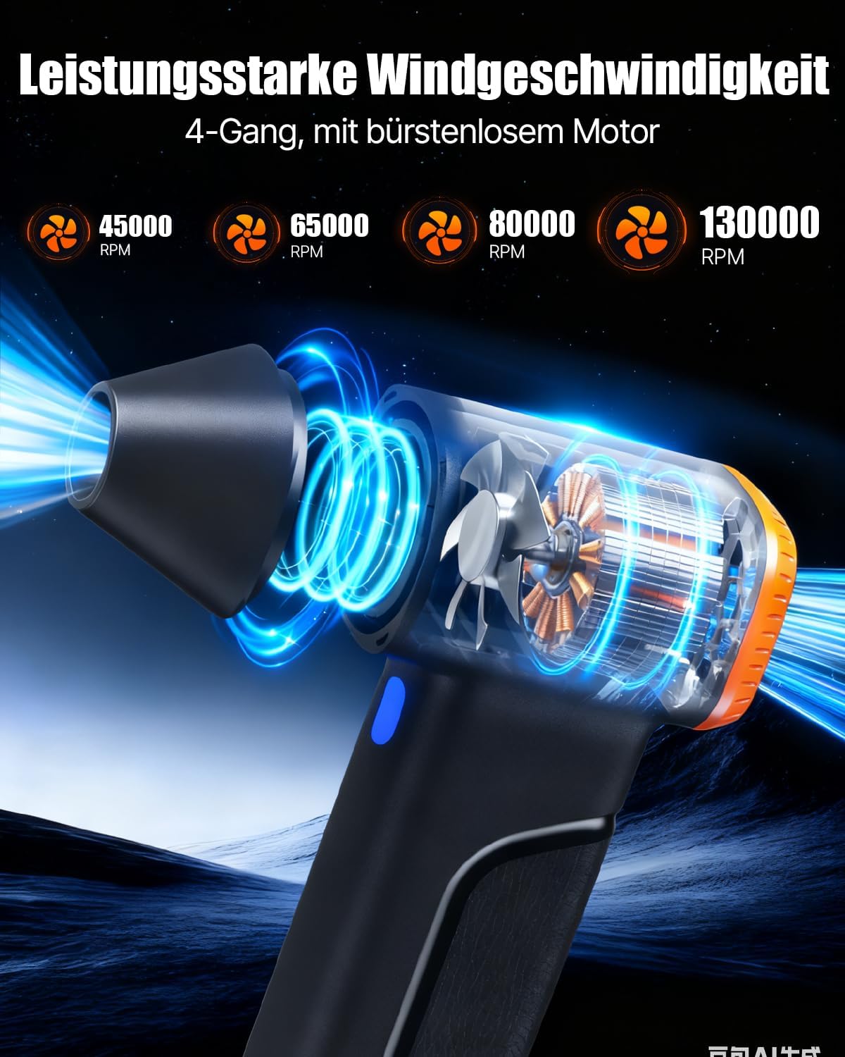 Thumbnail 1 de WOWDSGN Elektrischer Staubgebläse 130.000 U/min