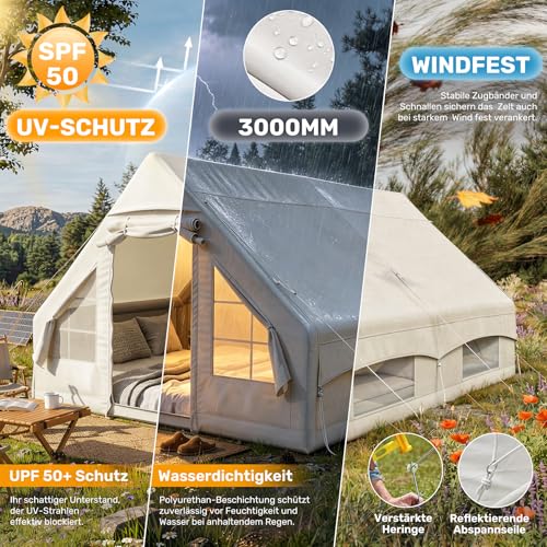 Thumbnail 6 de Hawthyhome Aufblasbares Zelt 3x4m – schneller Aufbau, wasserdichtes Oxford-Gewebe, 4–8 Personen