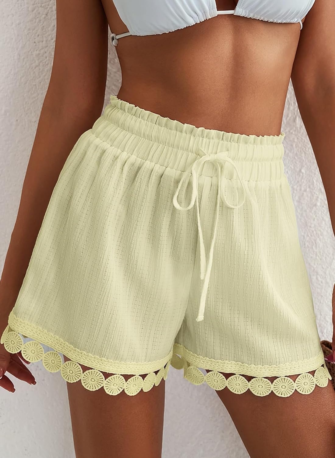 Thumbnail 2 de Dokotoo Women’s Summer Lace Boho Beach Cover-Up Shorts (Elastic Waist Drawstring)