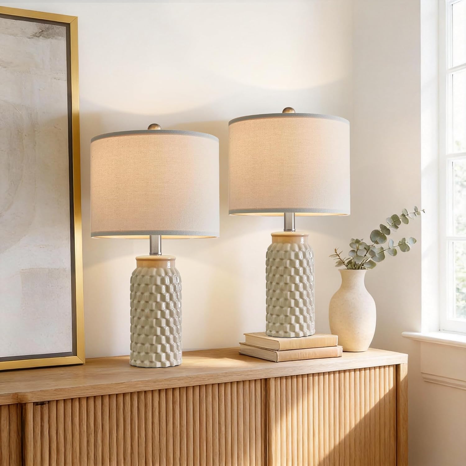Thumbnail 3 de USumkky Ceramic Table Lamp Set, 20.5-Inch
