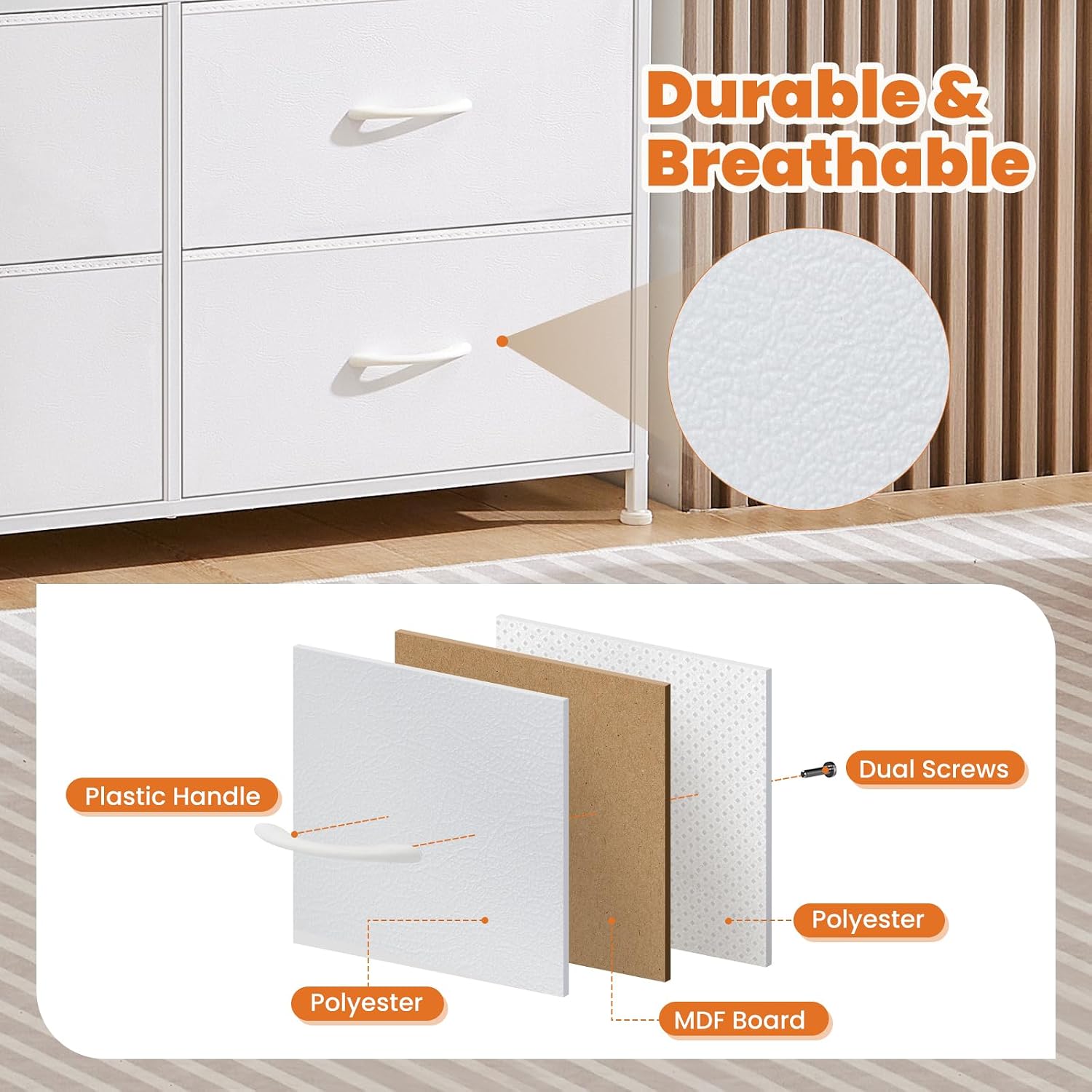 Thumbnail 4 de Sweetcrispy Fabric Dresser, 8 Drawers