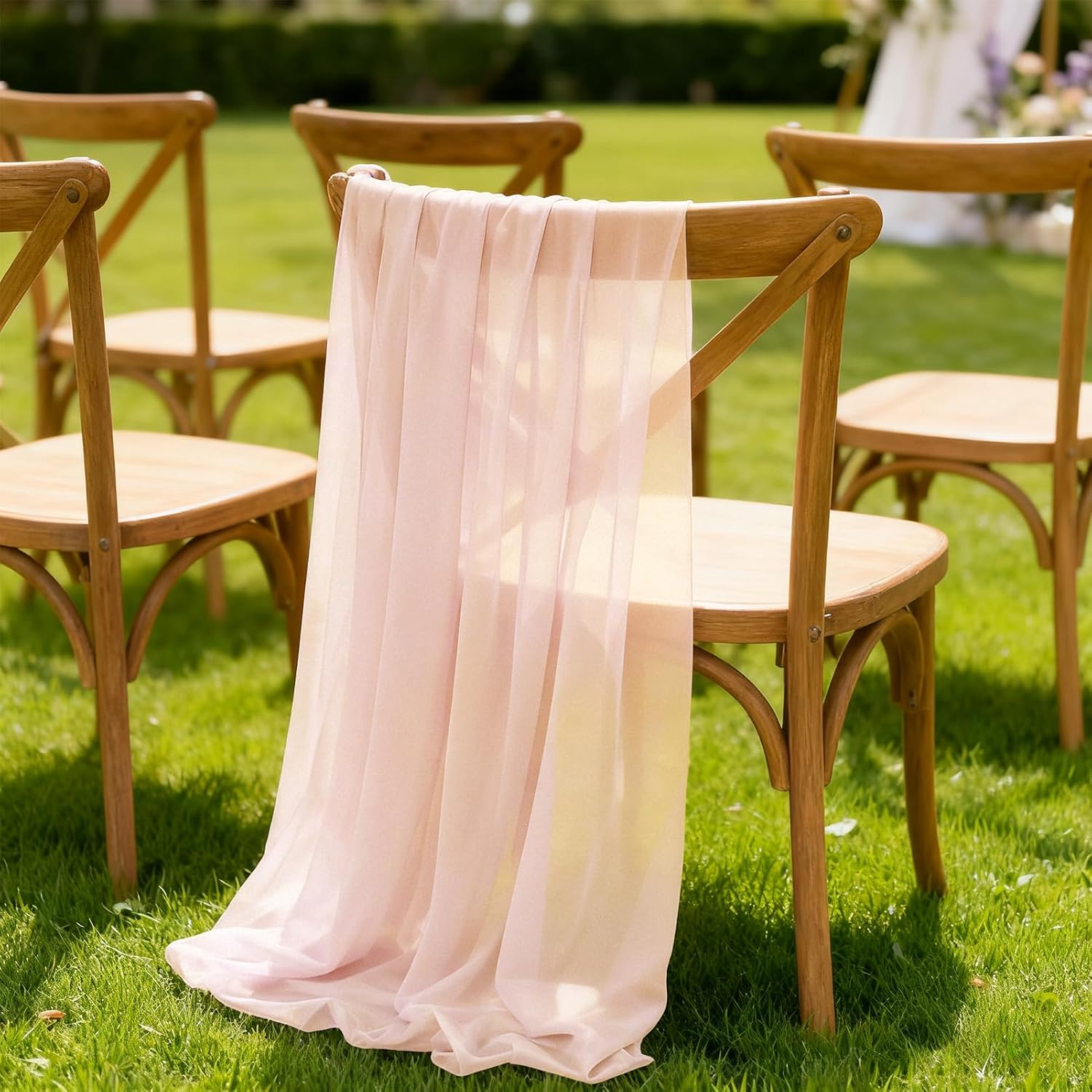 Thumbnail 6 de Foatcox ZQ122 lichtroze chiffon tafelloper van polyester, 77 x 300 cm