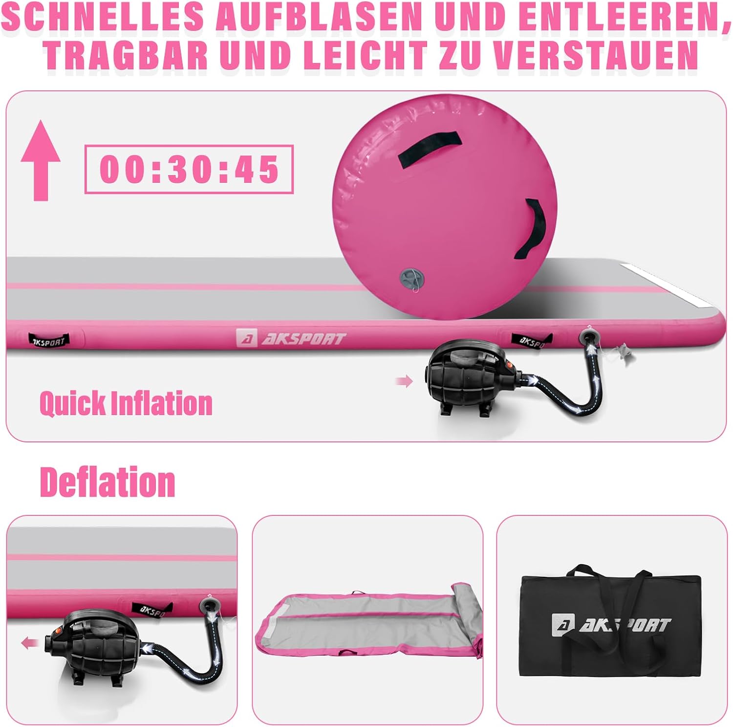 Detalle 2 de AKSPORT Airtrack 3 m mit Luftpumpe