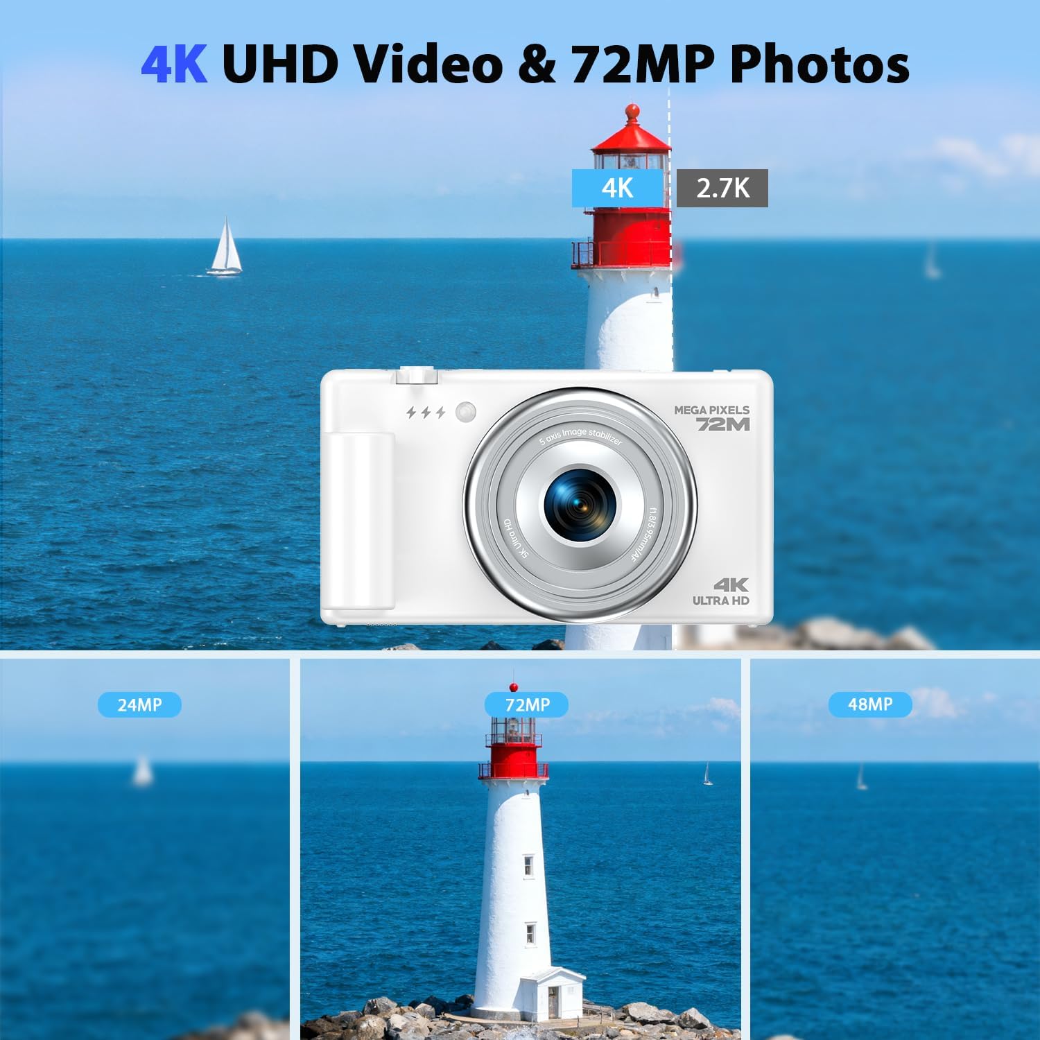 Detalle 2 de Digital Camera 72MP 4K vlogging camera with 18x zoom