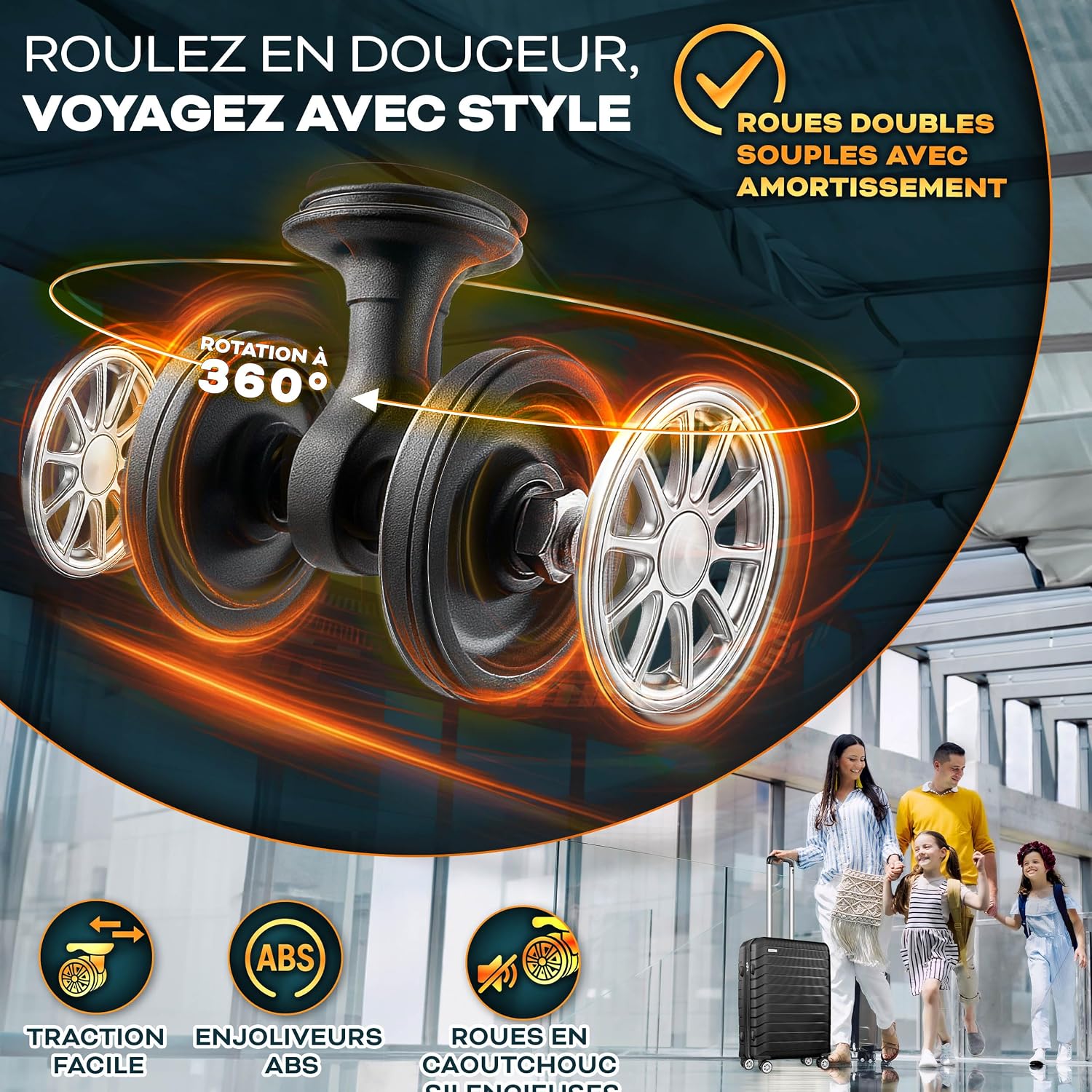 Thumbnail 2 de tillvex Set 4 valises coque rigide Noir