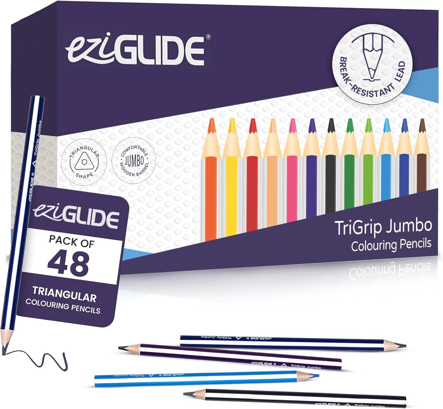 Imagen de Eziglide Jumbo TriGrip Colouring Pencils 48 Pack en OfertitasTOP