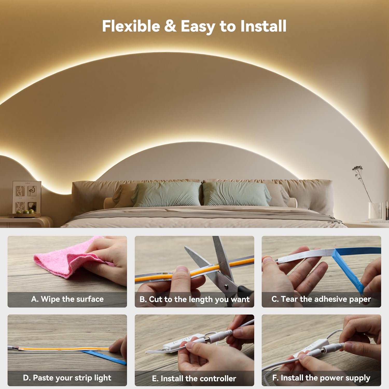 Thumbnail 5 de PAUTIX R-SWW480W24-COB-5M-3000K COB LED Strip, 3000K, RF Remote