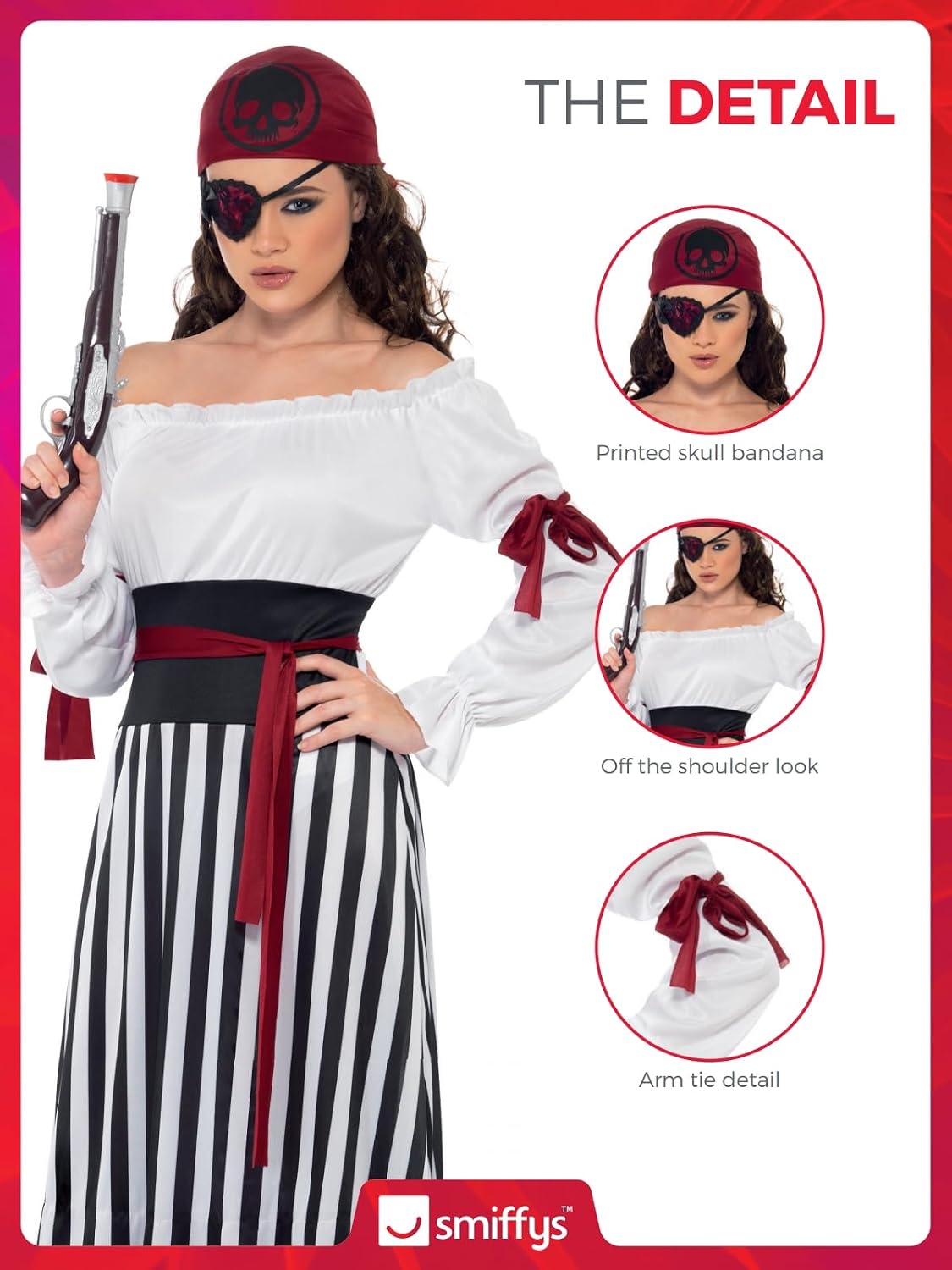 Thumbnail 4 de Smiffys Pirate Lady Costume
