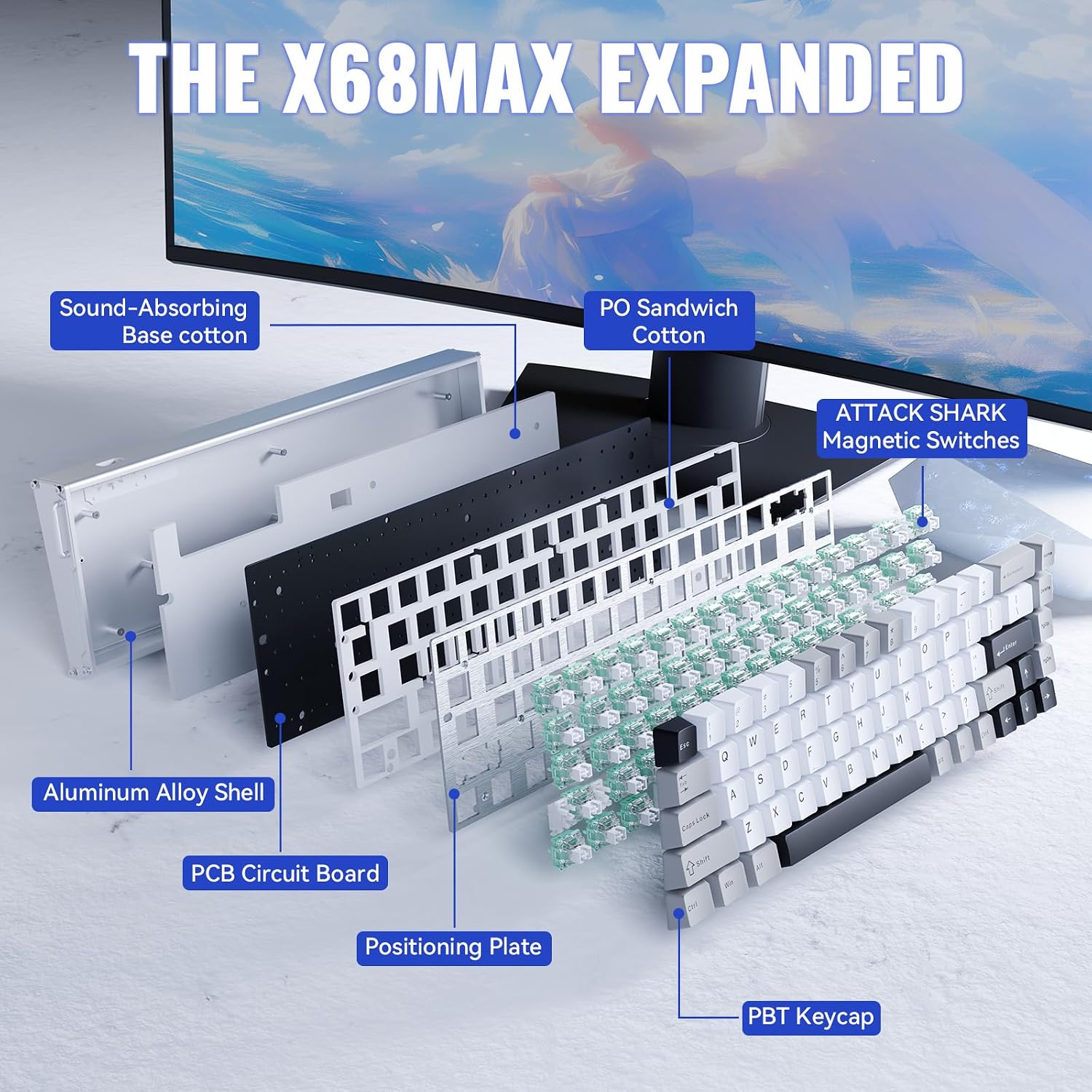 Thumbnail 6 de Attack Shark X68MAX HE 60% gaming keyboard