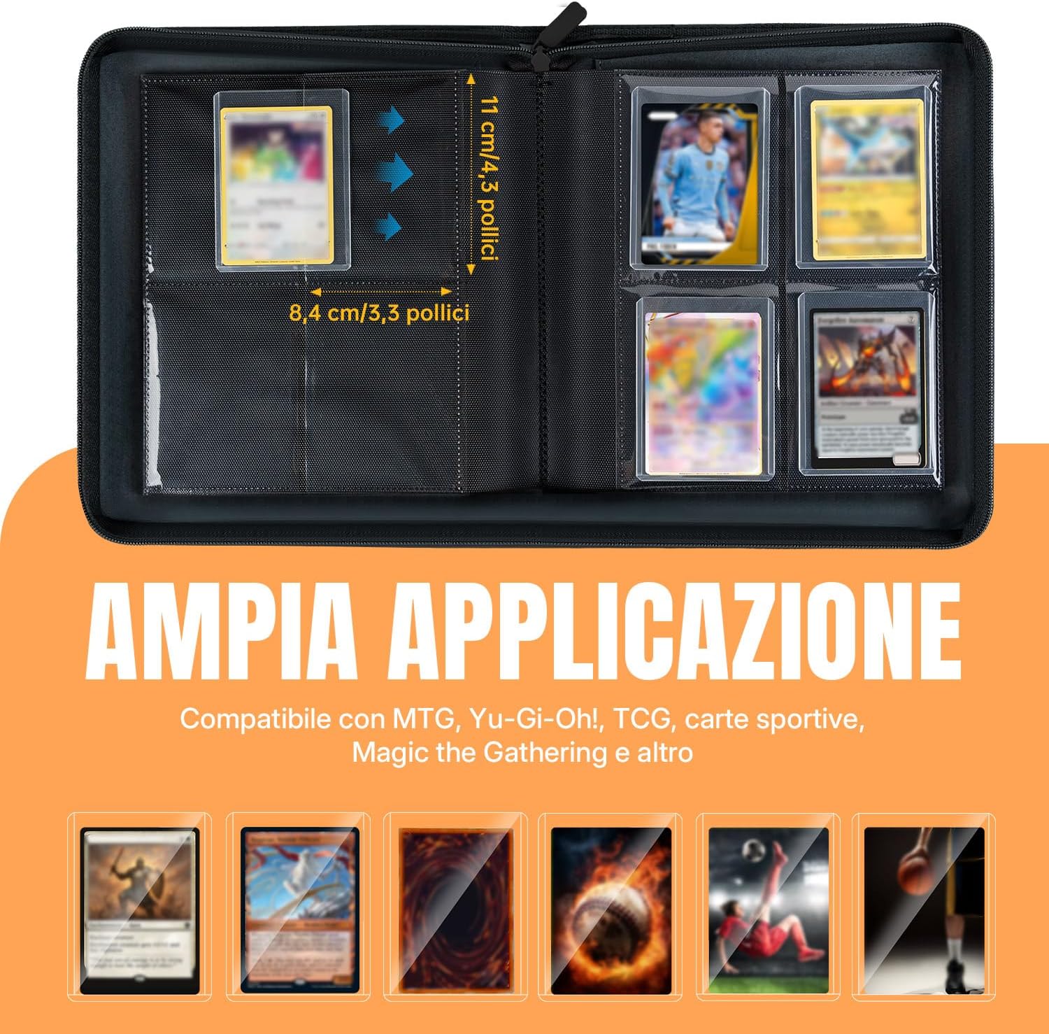 Thumbnail 2 de Tolesum Organizzatore decorativo e contenitore per toploader (112 scomparti) con 10 top loader – Cachi