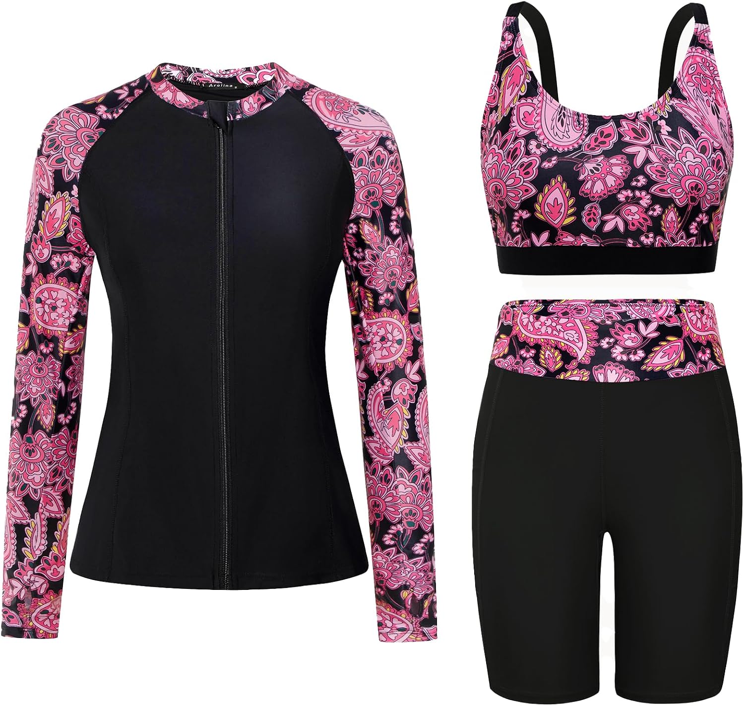 Thumbnail 6 de Arolina Womens Rash Guard Long Sleeve Swim Shirts Swimsuit 2026 with Shorts & Pockets