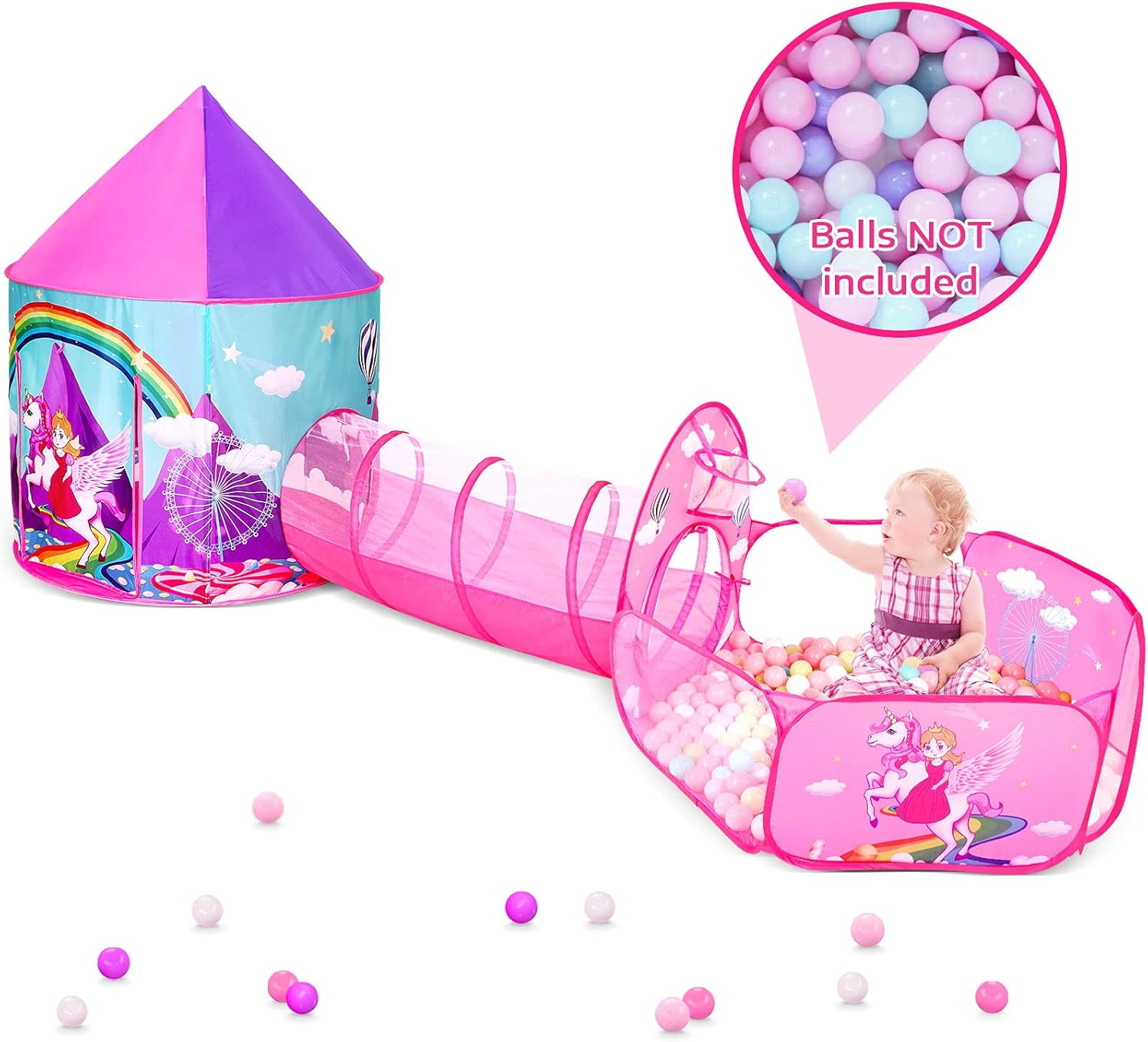 PigPigPen 3pc Unicorn Play Tent 🎪