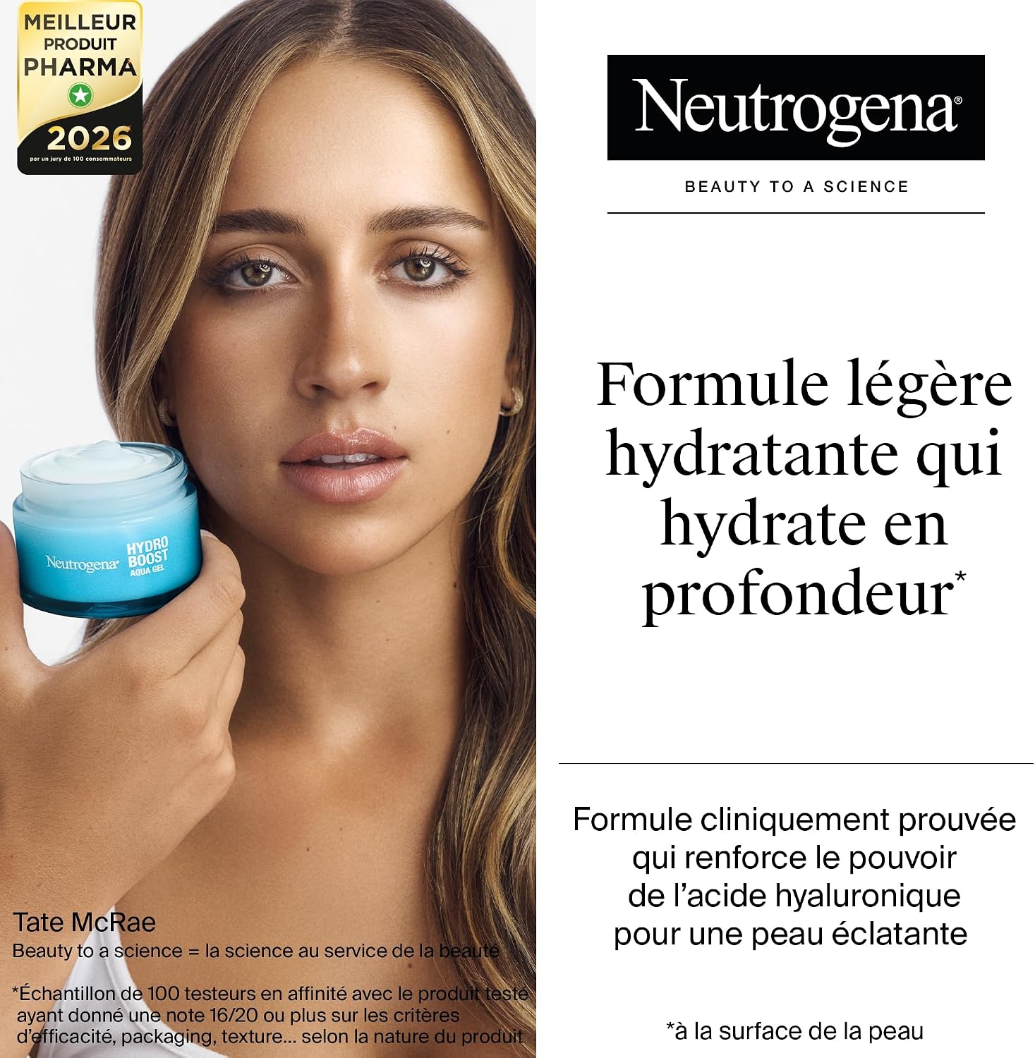 Detalle de Neutrogena Aqua-Gel Hydro Boost — Gel hydratant 24h, tous types de peaux, pot de 50 ml