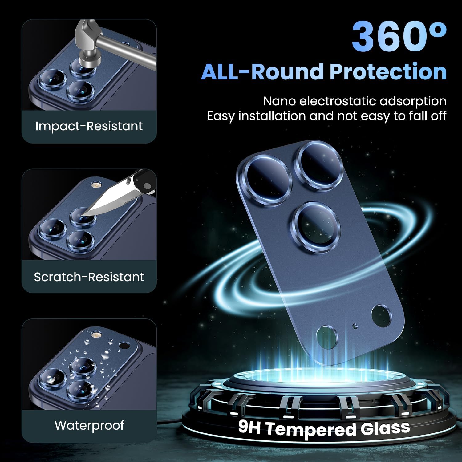 Detalle 2 de Uyiton iPhone 17 Pro Max Camera Lens Protector 2025