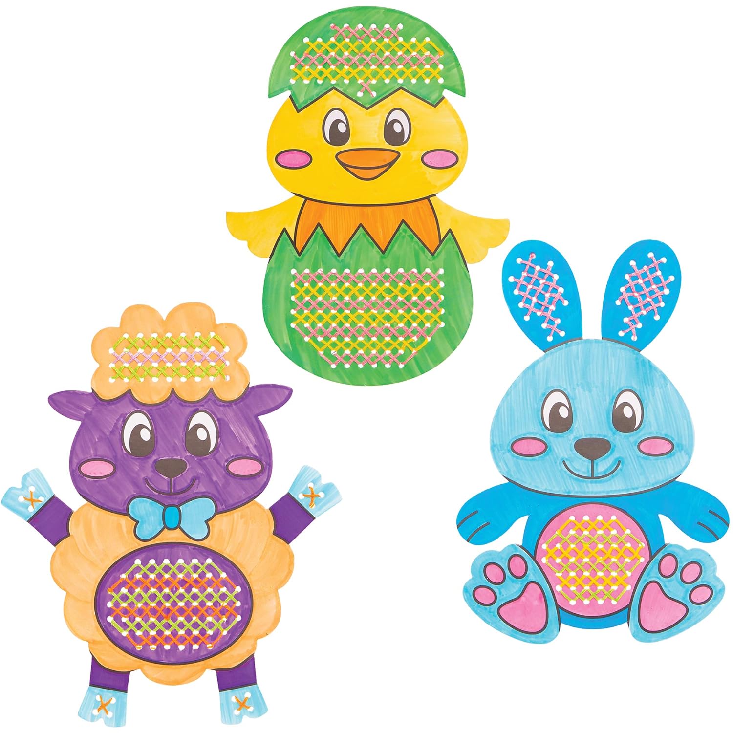 Thumbnail 2 de Baker Ross Pasqua a colori a punto croce, confezione da 5 (AT505) – kit di cucito per bambini