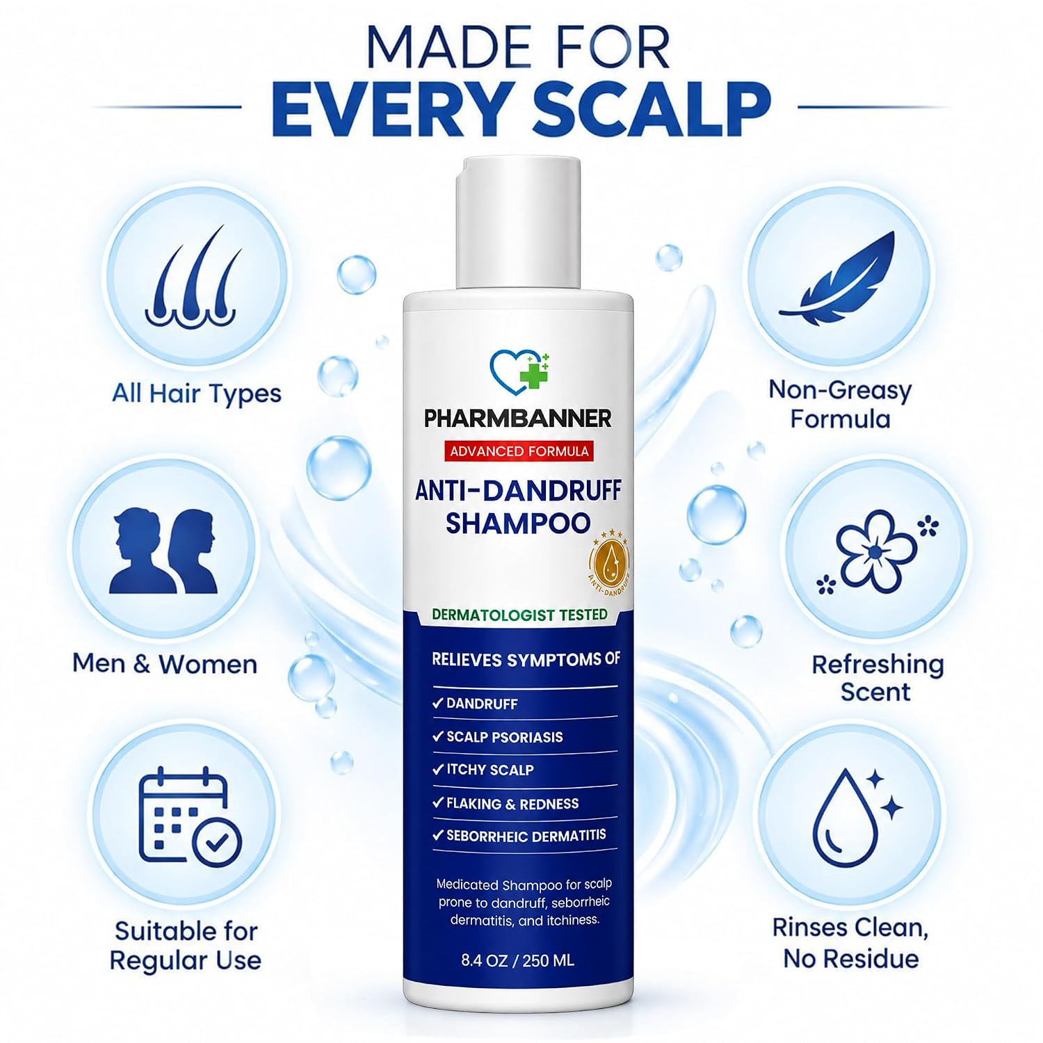 Detalle 2 de PHARMBANNER Anti-Fungal Shampoo for Scalp Psoriasis ⚙