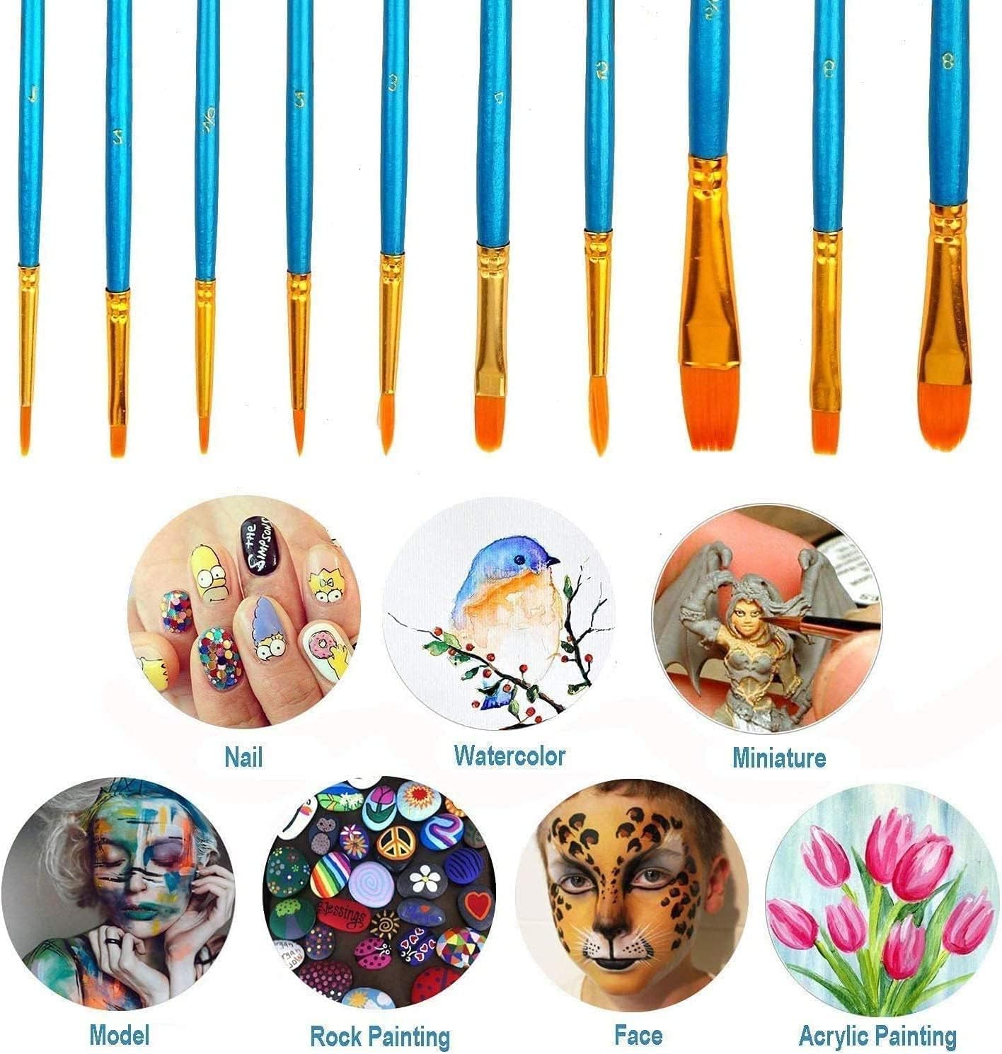 Thumbnail 3 de Acrylic Paint Set 24 Colours with 10 Brushes