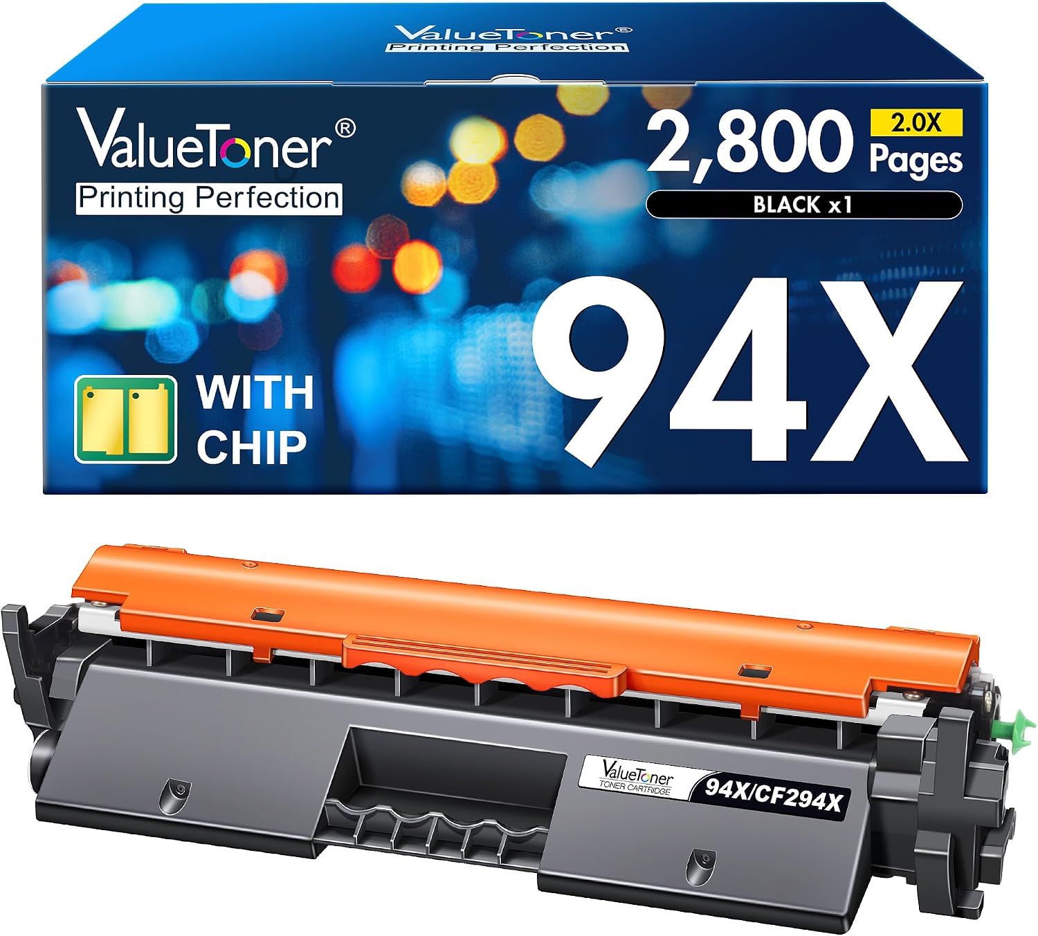 Detalle de Valuetoner 94X CF294X Black High-Yield Toner Cartridge for HP LaserJet Pro