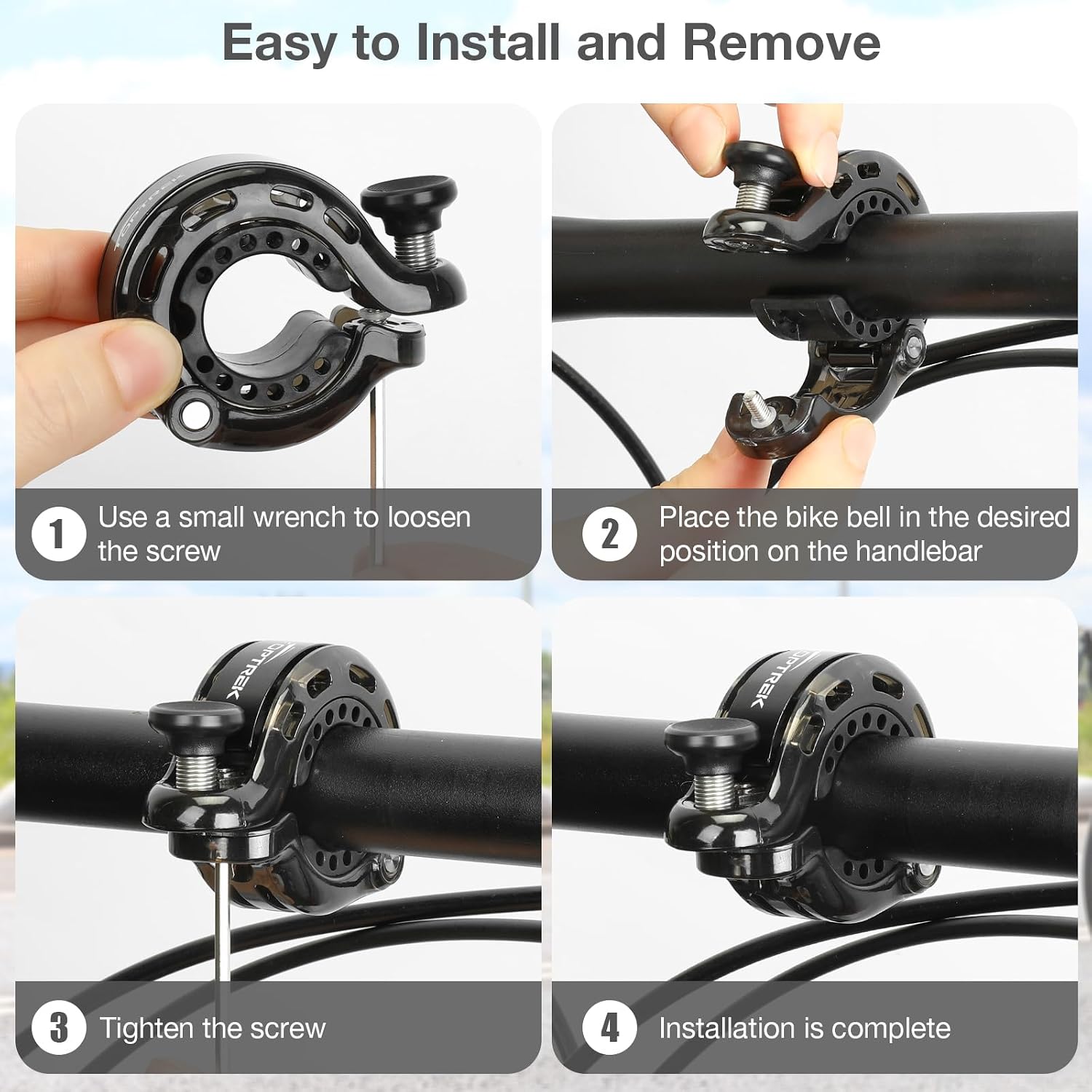 Detalle 2 de toptrek Bike Bell 2025 (Max 110dB) – Waterproof aluminum alloy cycle bell for 22.2–31.8 mm handlebars