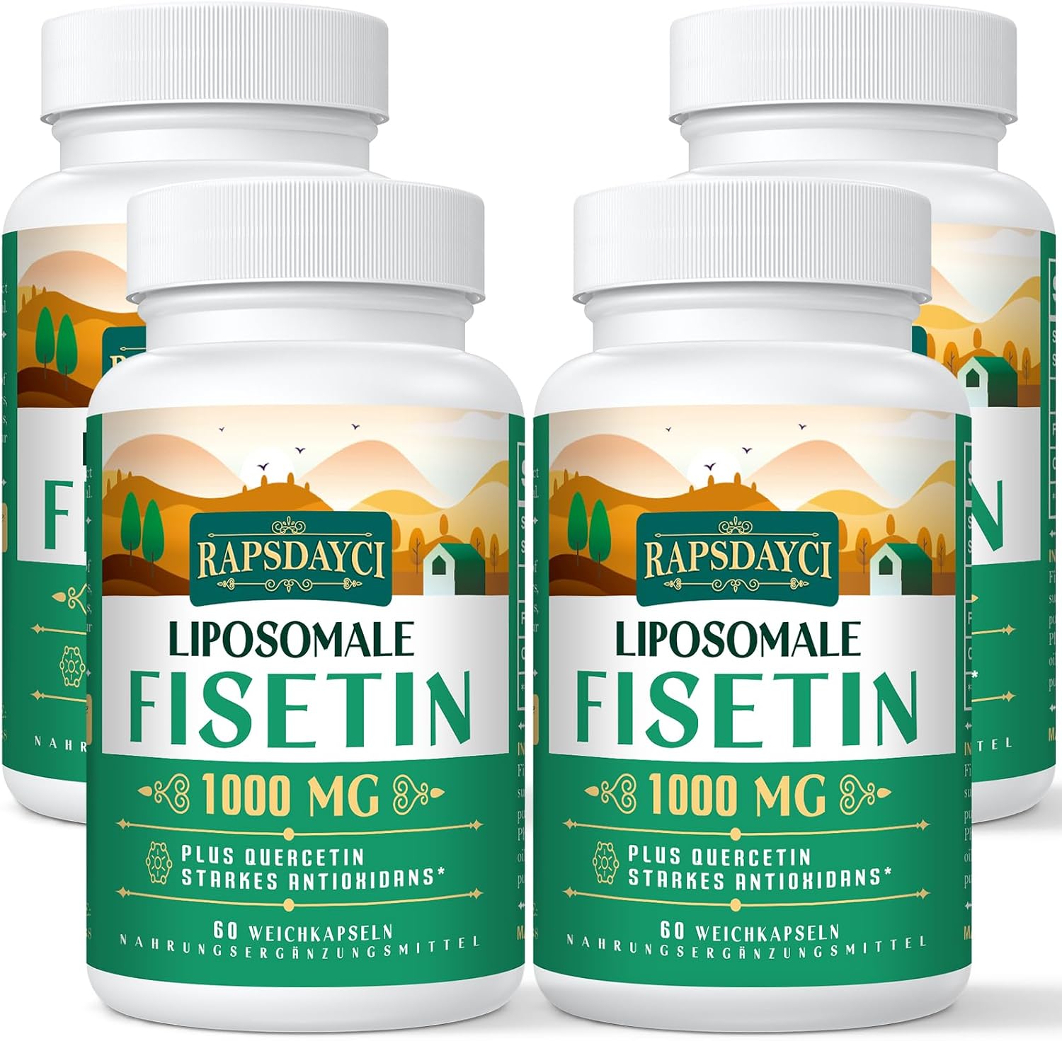 Detalle de Liposomale Fisetin und Quercetin 1200mg – Hochdosierte, liposomale Formulierung (60 Weichgelkapseln)