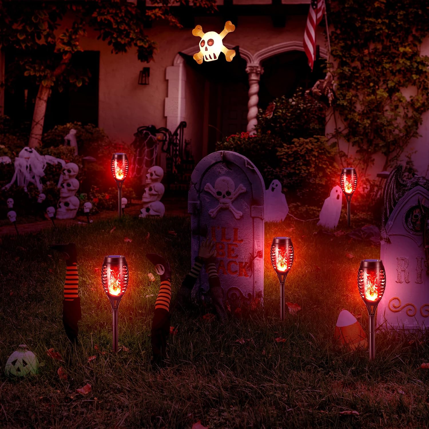 Thumbnail 4 de Geemoo Solar Flickering Flame Lights 6 Pack