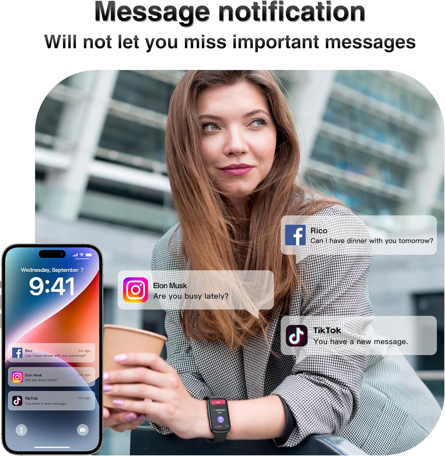 Detalle 2 de Fitness Tracker Smart Watch for All: 24/7 Heart Rate, SpO2, Sleep & Activity Tracking