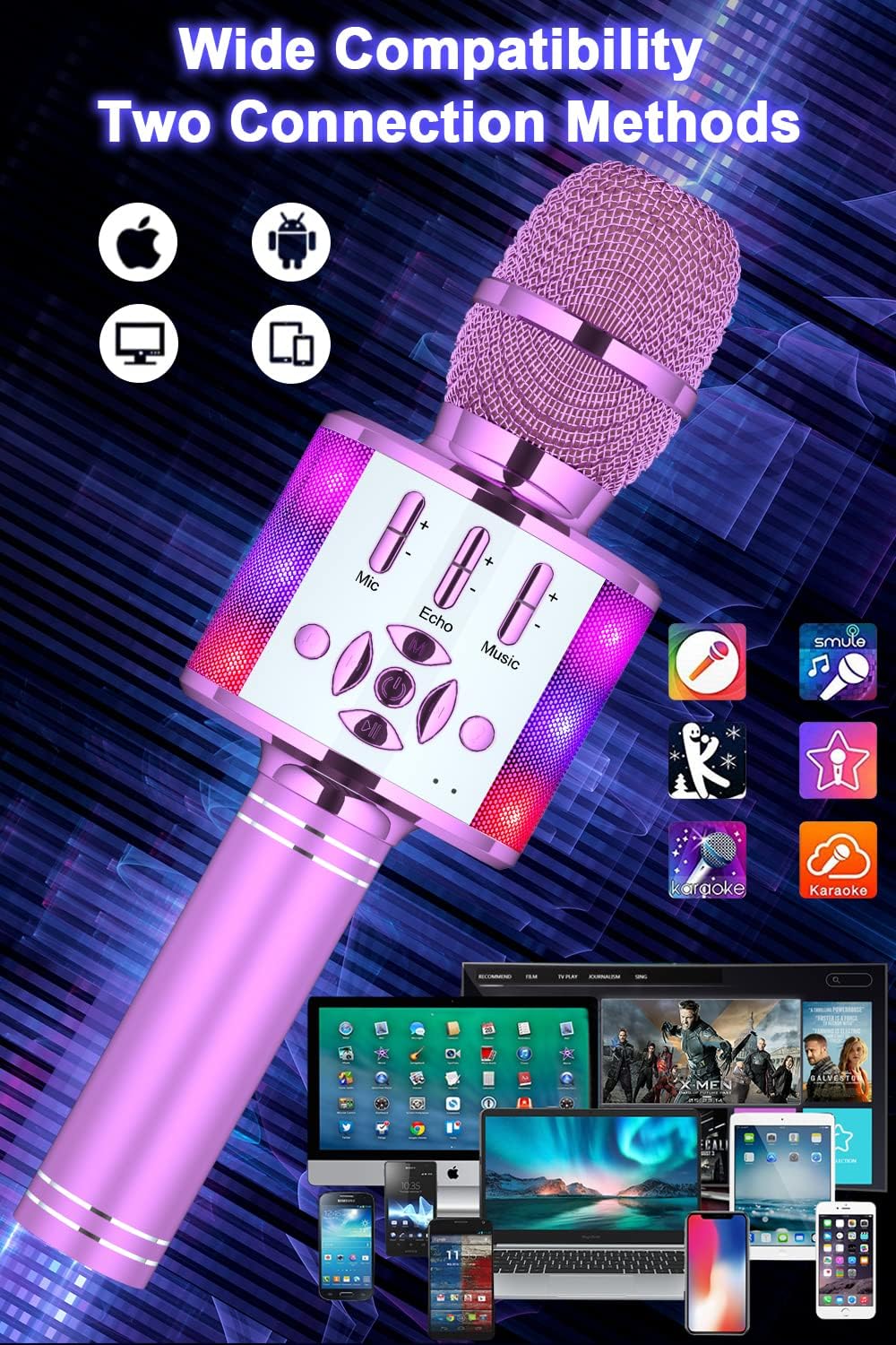 Thumbnail 4 de BONAOK Karaoke Kinder Mikrofon 4‑in‑1 🎤